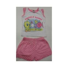 Completino Looney Tunes Titty Rosa Giro Maniche