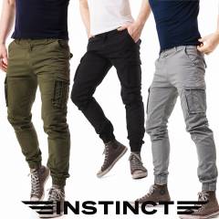 Pantaloni Uomo Cargo con Tasche Laterali Multi-tasche Militari Tasconi Slim Fit