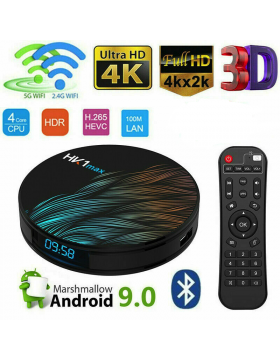 SMART TV BOX ANDROID 9.0 IPTV 4K FULL HD 1080P 4GB 64GB ROM DECODER WIFI HK1MAX