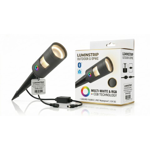 LUMINSTRIP G-SPIKE: Faro a Picchetto COB Smart, con faretto illuminapassi