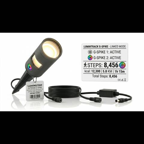 LUMINSTRIP G-SPIKE: Faro a Picchetto COB Smart, con faretto illuminapassi