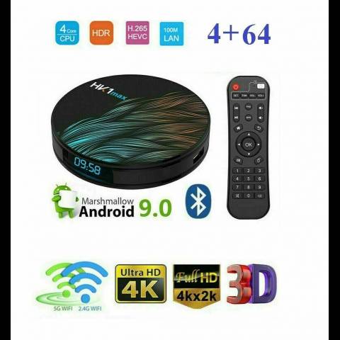SMART TV BOX ANDROID 9.0 IPTV 4K FULL HD 1080P 4GB 64GB ROM DECODER WIFI HK1MAX