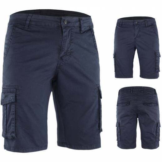 Bermuda Uomo Cotone Shorts Cargo Tasconi Laterali Pantalone Corto Casual Veque