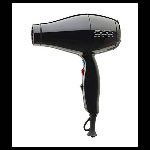 GAMMAPIU’ Asciugacapelli Professionale 500 Compact Light, Phon per Capelli Leggero e Compatto, E.T.C. Technology Asciugatura Profonda, Griglia Rivestita in Tormalina, W1800-2000 (nero)