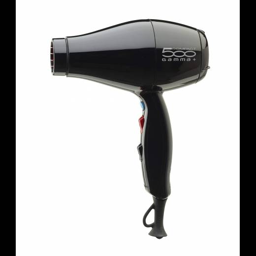 GAMMAPIU’ Asciugacapelli Professionale 500 Compact Light, Phon per Capelli Leggero e Compatto, E.T.C. Technology Asciugatura Profonda, Griglia Rivestita in Tormalina, W1800-2000 (nero)