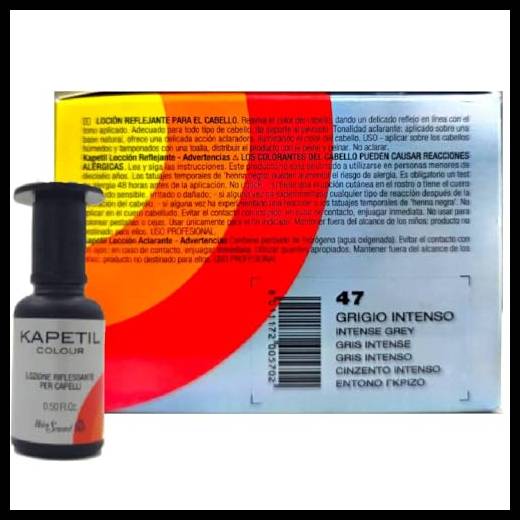 Kapetil Lozione Colorante Riflessante Per Capelli Grigio Intenso 24 Fiale Da 15ml