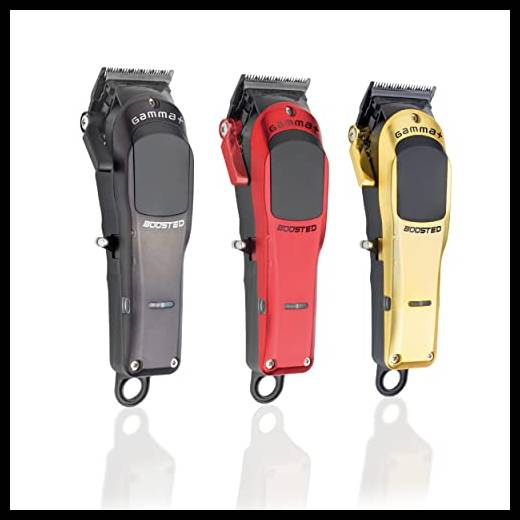 GAMMAPIU' BOOSTED, Clipper Modulare Professionale, Motore Rotativo 7200 Rpm, Lama da 45mm, Batteria al litio, Rialzi professionali a doppio magnete, 3 cover Oro, Rossa, Nera