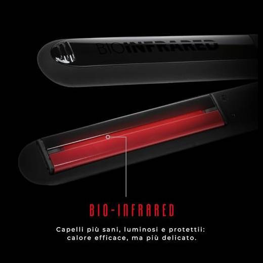 Upgrade - Piastra per Capelli Professionale Infrared,Slim,Con Elegante Design Nero,Piattini Stretti - Per Tutte le Tipologie di Capello
