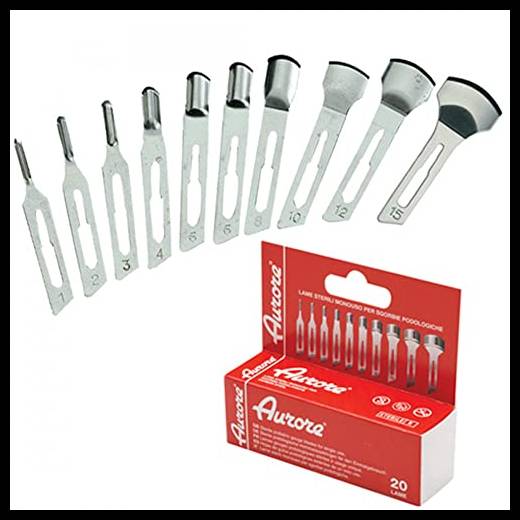20 LAME SGORBIA STERILI BISTURI PEDICURE AURORE PROFESSIONALE ESTETISTA (N° 15)