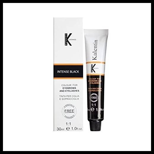 KIT TINTURA SOPRACCIGLIA CON OSSIGENO 3% KALENTIN IN VARI COLORI 30 ml (NERO INTENSO)