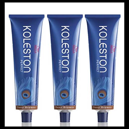 Wella, Koleston Perfect, 3 x 60 ml, pack di tinta per capelli n. 6/0 biondo intenso scuro