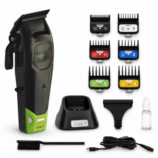 Kiepe Hepike 6371 - Tagliacapelli professionale, senza fili/cavi, motore brushless 8000 giri/min, luce LED, 6 inserti da 1,5 a 13 mm, batteria al litio, base di ricarica, Barber Clipper
