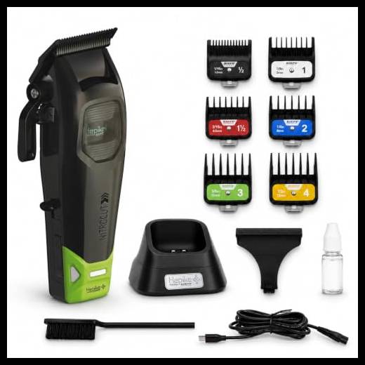 Kiepe Hepike 6371 - Tagliacapelli professionale, senza fili/cavi, motore brushless 8000 giri/min, luce LED, 6 inserti da 1,5 a 13 mm, batteria al litio, base di ricarica, Barber Clipper