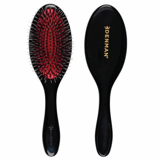 Denman Boar Bristle Hair Brush – Smoothing & Shine Enhancing for Slick Back Styles, Curl Defining & Detangling. D81M Hairbrush with Natural Bristles for all Hair Types for Women & Men