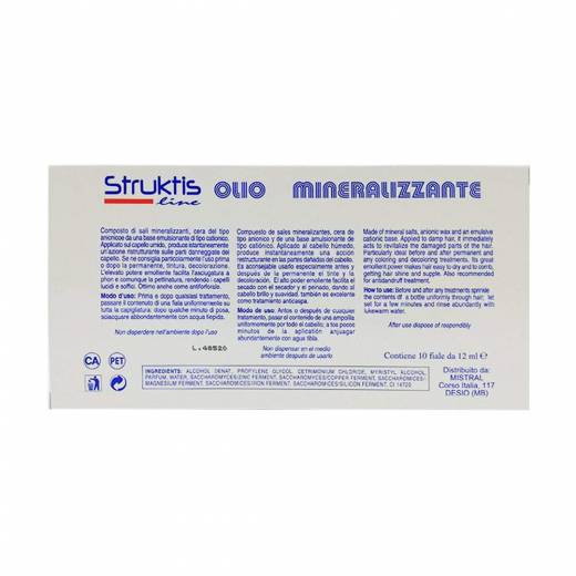 Struktis Line Olio Mineralizzante Ristrutturante Per Capelli Danneggiati 10 Fiale Da 12 Ml
