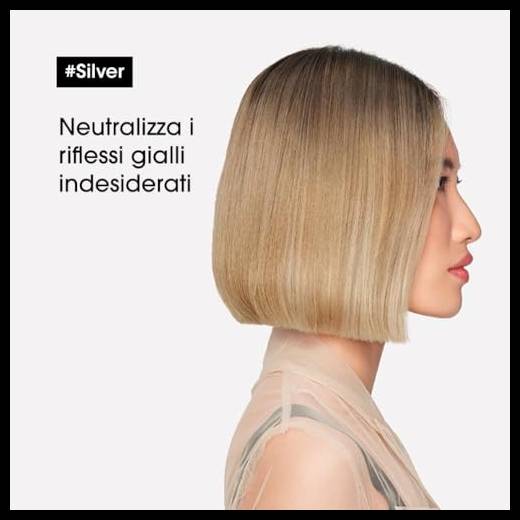 L'Oréal Professionnel Paris | Shampoo professionale per capelli grigi e bianchi Silver Serie Expert, Formula neutralizzante anti-giallo