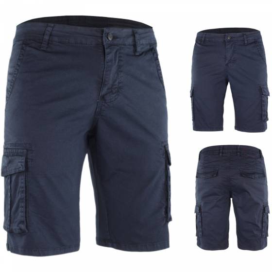 Bermuda Uomo Cotone Shorts Cargo Tasconi Laterali Pantalone Corto Casual Veque