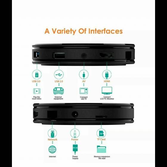 SMART TV BOX ANDROID 9.0 IPTV 4K FULL HD 1080P 4GB 64GB ROM DECODER WIFI HK1MAX