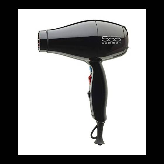 GAMMAPIU’ Asciugacapelli Professionale 500 Compact Light, Phon per Capelli Leggero e Compatto, E.T.C. Technology Asciugatura Profonda, Griglia Rivestita in Tormalina, W1800-2000 (nero)
