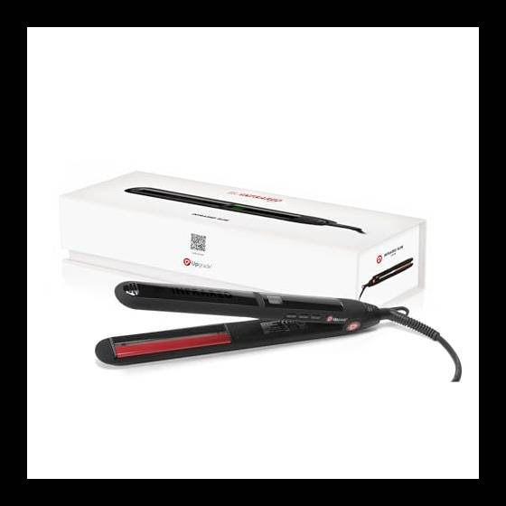 Upgrade - Piastra per Capelli Professionale Infrared,Slim,Con Elegante Design Nero,Piattini Stretti - Per Tutte le Tipologie di Capello