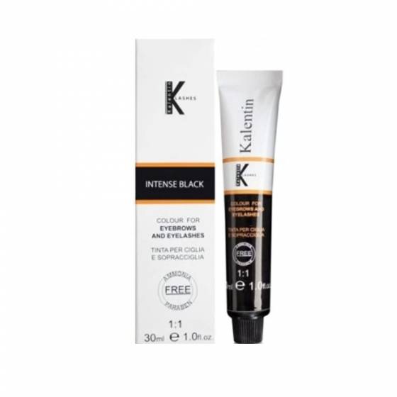 KIT TINTURA SOPRACCIGLIA CON OSSIGENO 3% KALENTIN IN VARI COLORI 30 ml (NERO INTENSO)
