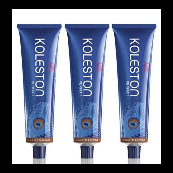 Wella, Koleston Perfect, 3 x 60 ml, pack di tinta per capelli n. 6/0 biondo intenso scuro