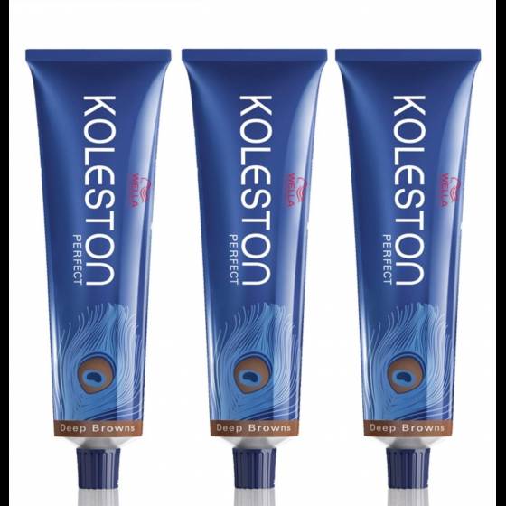 Wella, Koleston Perfect, 3 x 60 ml, pack di tinta per capelli n. 6/0 biondo intenso scuro