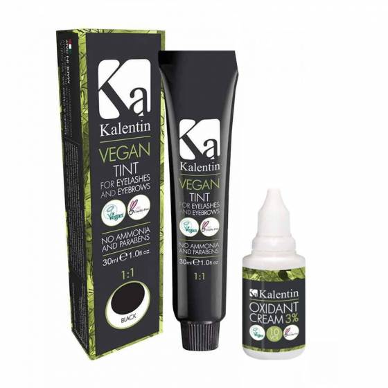 Kalentin Tinta per Sopracciglia e Ciglia Vegana con Ossigeno NERO (KAL00507+KAL.00), 1 item, 30.0 millilitro