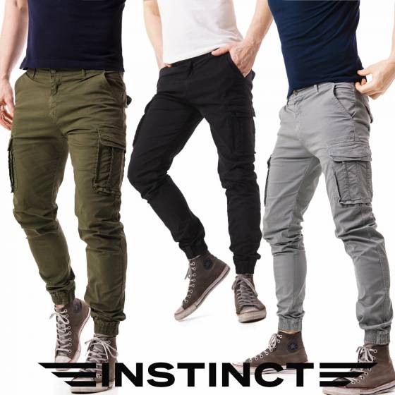 Pantaloni Uomo Cargo con Tasche Laterali Multi-tasche Militari Tasconi Slim Fit