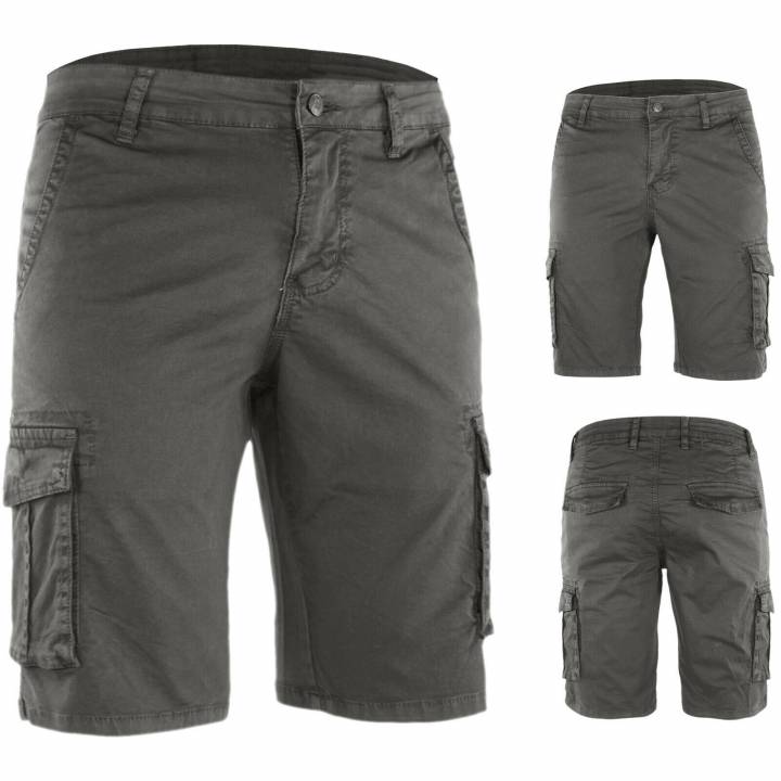 Bermuda Uomo Cotone Shorts Cargo Tasconi Laterali Pantalone Corto Casual Veque